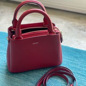 RED DKNY HANDBAG